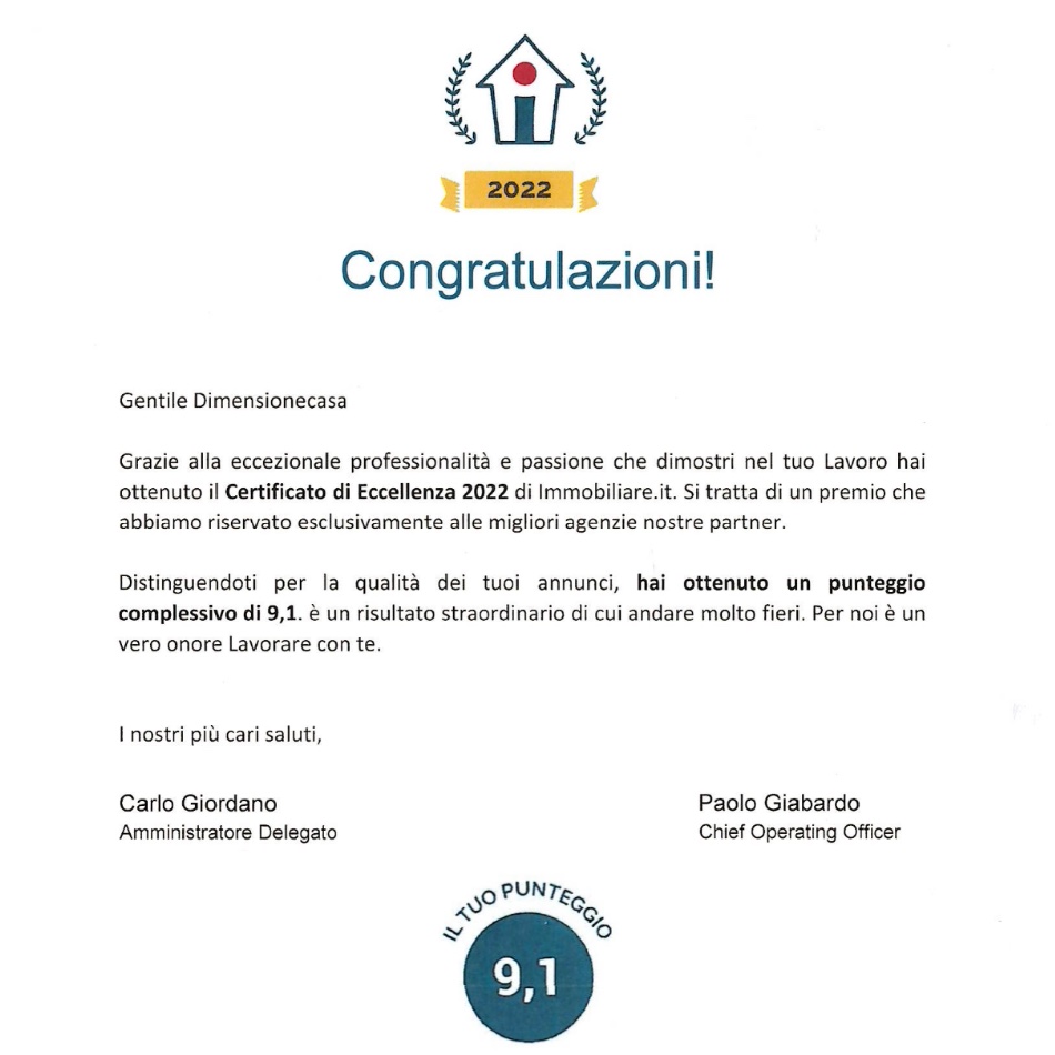 Certificato di Eccellenza Immobiliare.it